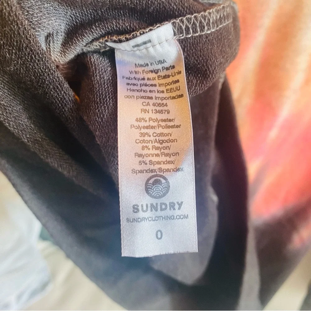 Sundry Pink Gray Dip Dye Tie Dye Sweatshirt 0